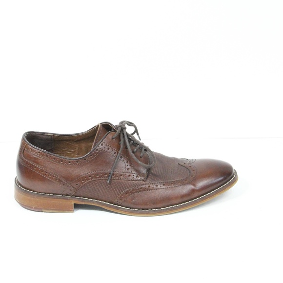 Mens Brown Leather Dress Shoes sz 12 Wingtip Oxford Business professional main image 8